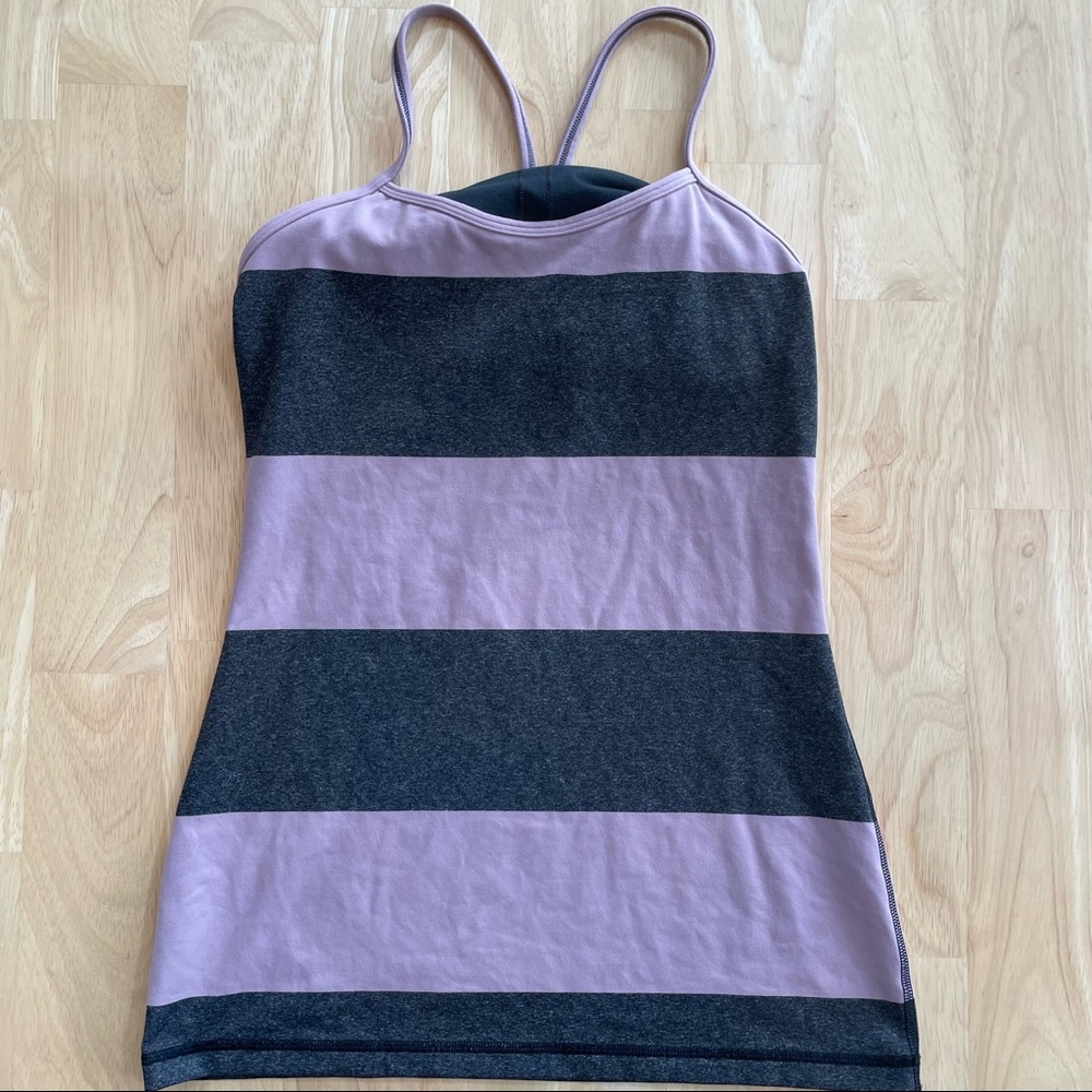 Lululemon purple grey large strip tank.